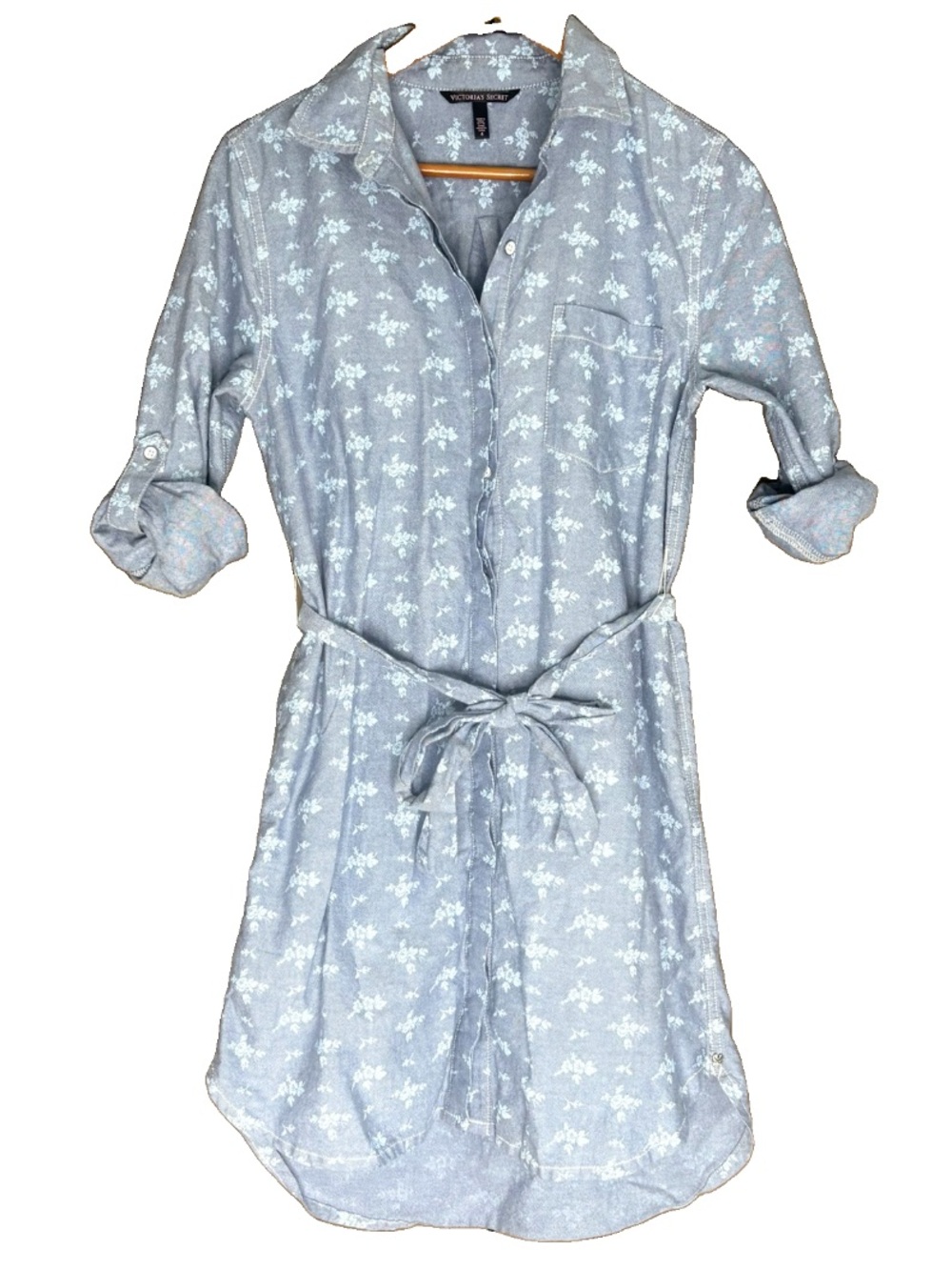 Victoria’s Secret Blue Chambray Floral Shirt Dress